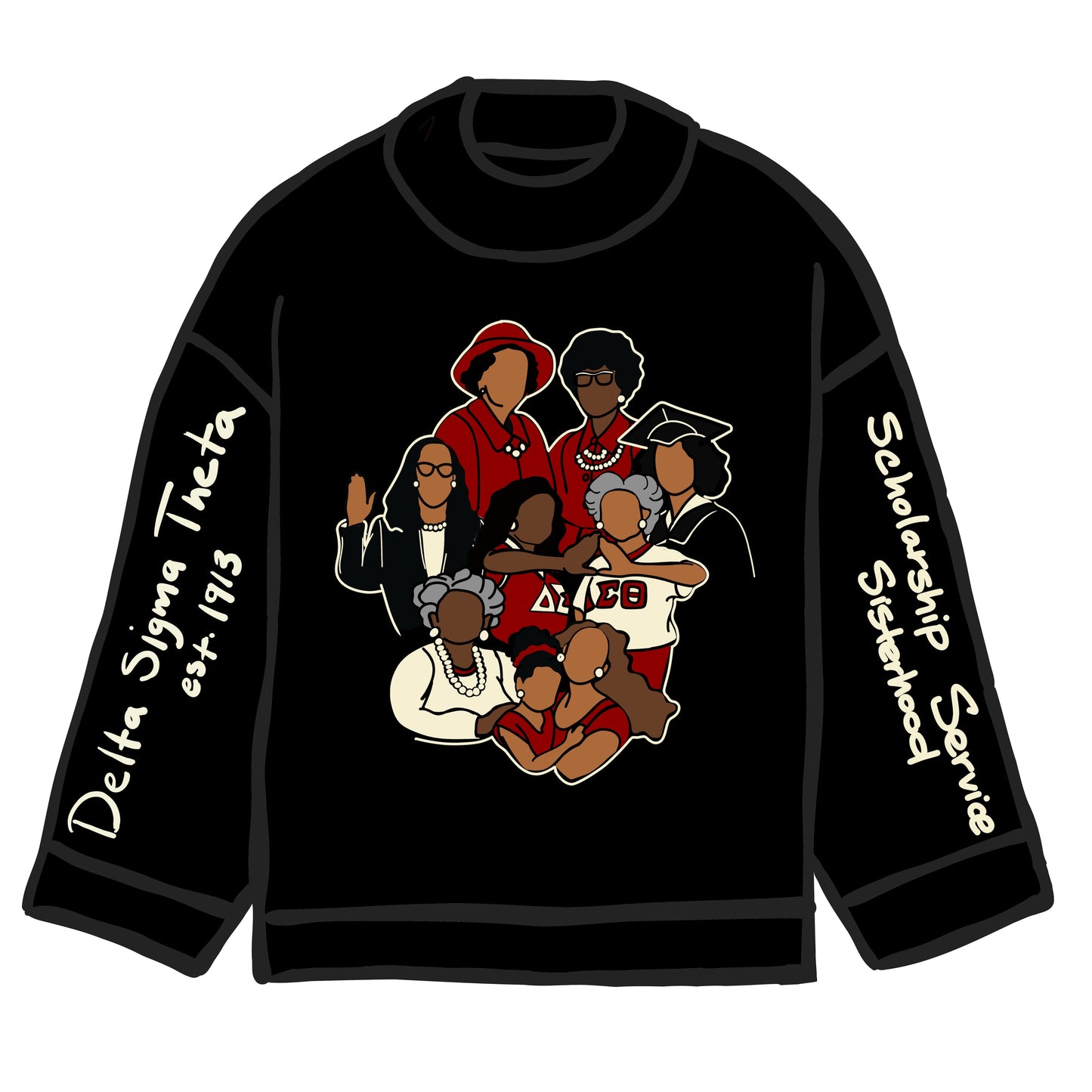 Delta Sigma Theta Sweater Black Edition